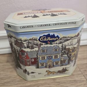 🌈Cadbury's Festive Limited Edition Canisters Caramilk Fudge Chocolate Metal Tin